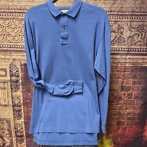L.L. Bean Long Sleeve Blue Polo Shirt
